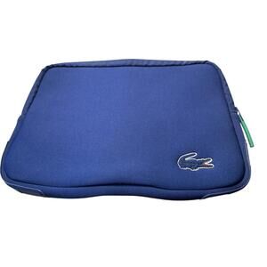 Lacoste Blue Green Laptop Mac Book Zipper Logo Computer Sleeve Bag 13''